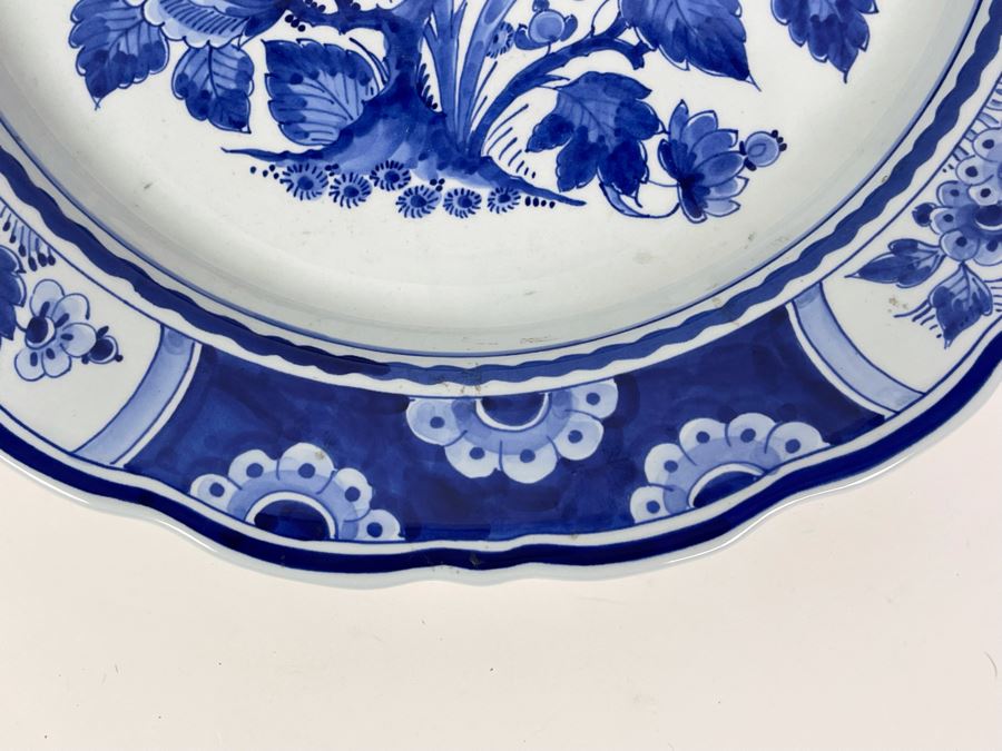 Large Royal Delft Charger Plate With Certificate Of Authenticity 14.5R [Photo 6]