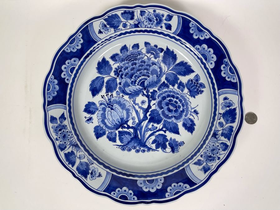 Large Royal Delft Charger Plate With Certificate Of Authenticity 14.5R [Photo 3]