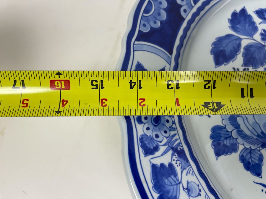 Large Royal Delft Charger Plate With Certificate Of Authenticity 14.5R [Photo 12]
