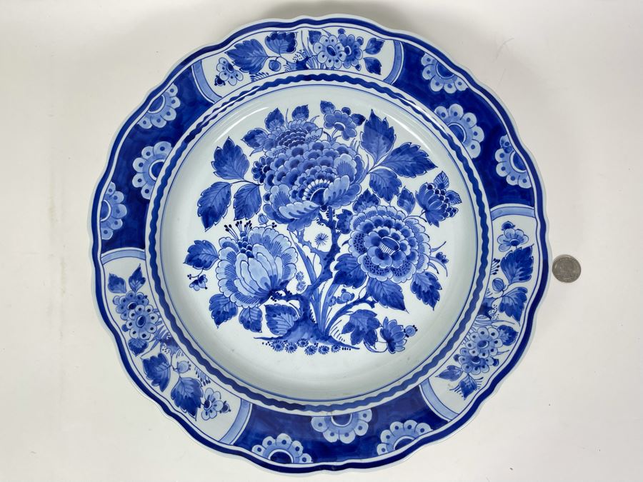 Large Royal Delft Charger Plate With Certificate Of Authenticity 14.5R [Photo 1]