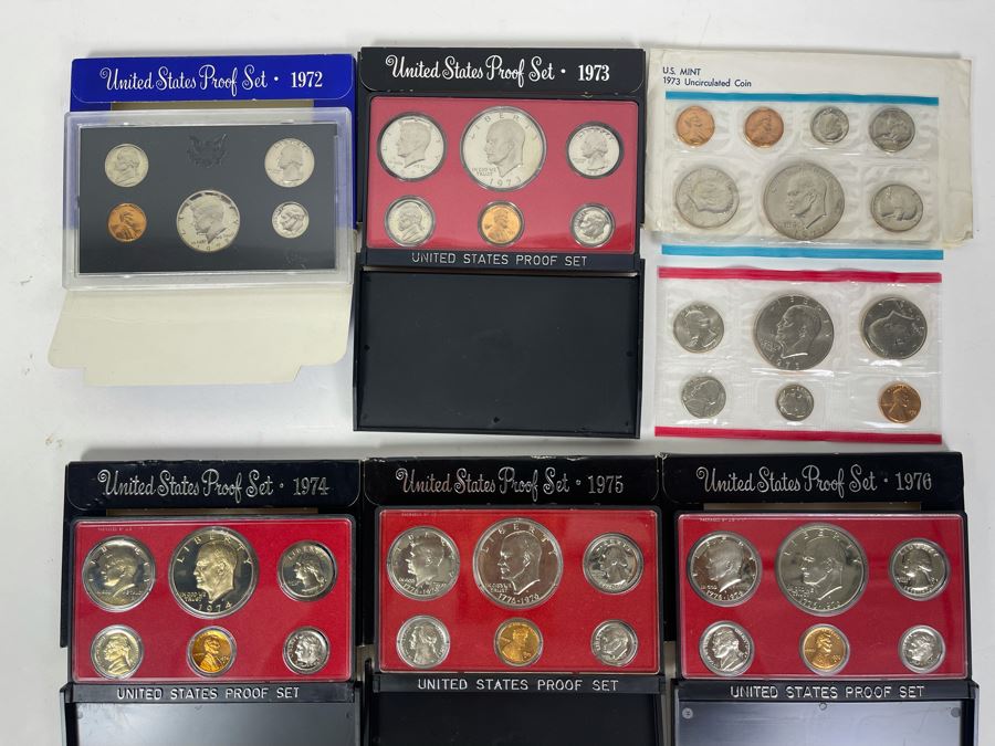 Collection Of United States Proof Coin Sets From 1972-1976 [Photo 1]