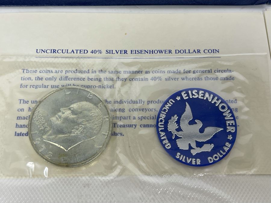 Pair Of 1972 Eisenhower Uncirculated Silver Dollars [Photo 3]