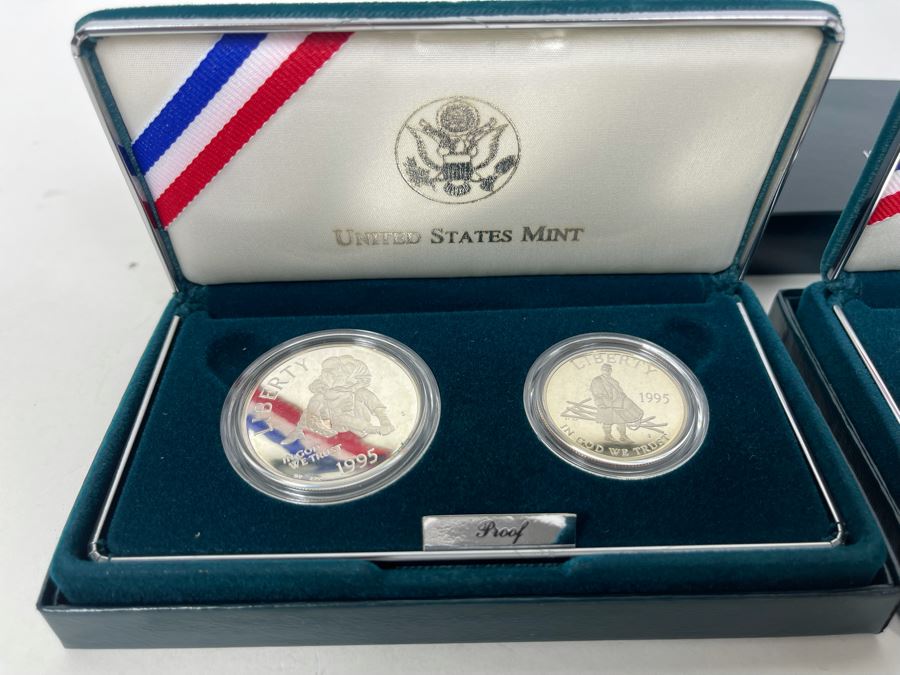 Pair Of 1995 Civil War Battlefield Commemorative Proof Coins (2) 90% Silver Dollars, (2) Clad Half Dollars [Photo 3]