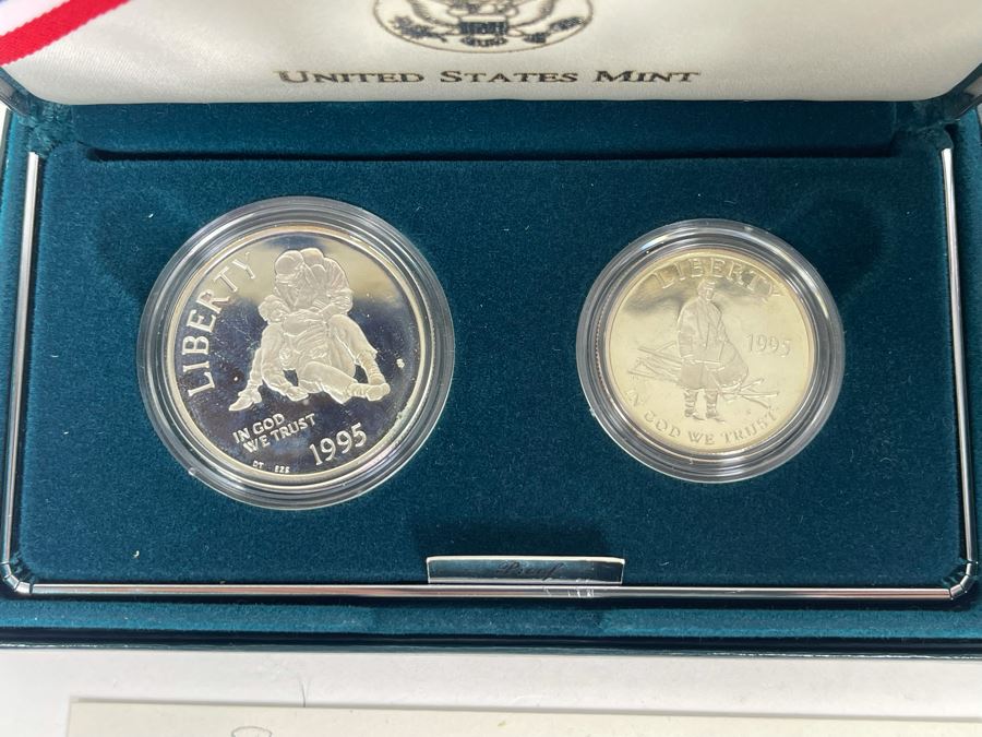 Pair Of 1995 Civil War Battlefield Commemorative Proof Coins (2) 90% Silver Dollars, (2) Clad Half Dollars [Photo 4]