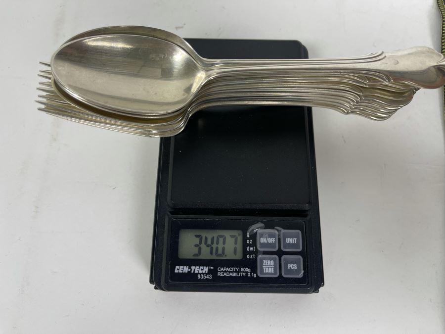 Sterling Silver Wallace Flatware Set With Storage Cloth 838.7g - $610 Melt Value As Of 10/4/2021 [Photo 6]