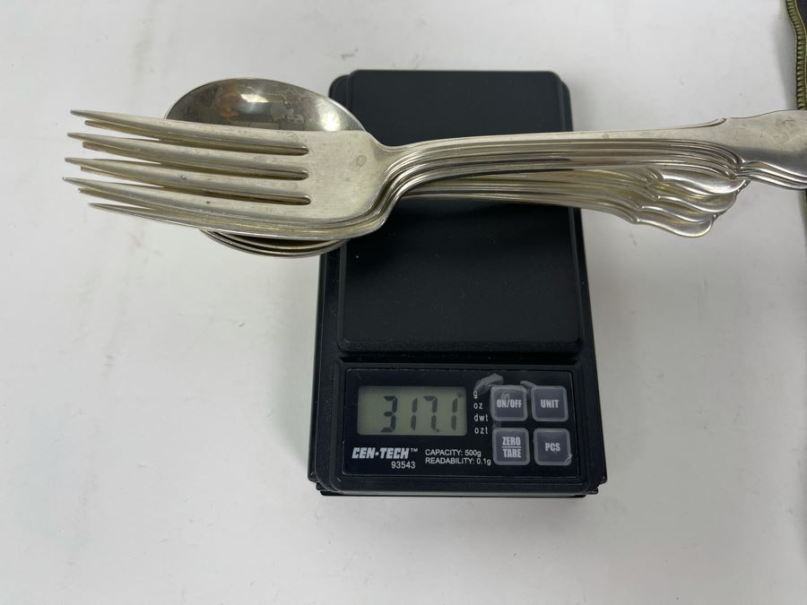 Sterling Silver Wallace Flatware Set With Storage Cloth 838.7g - $610 Melt Value As Of 10/4/2021 [Photo 7]