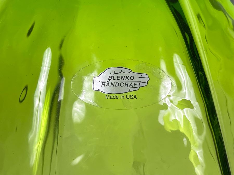 Large Blenko Green Glass Jar Vase 19.5H [Photo 3]