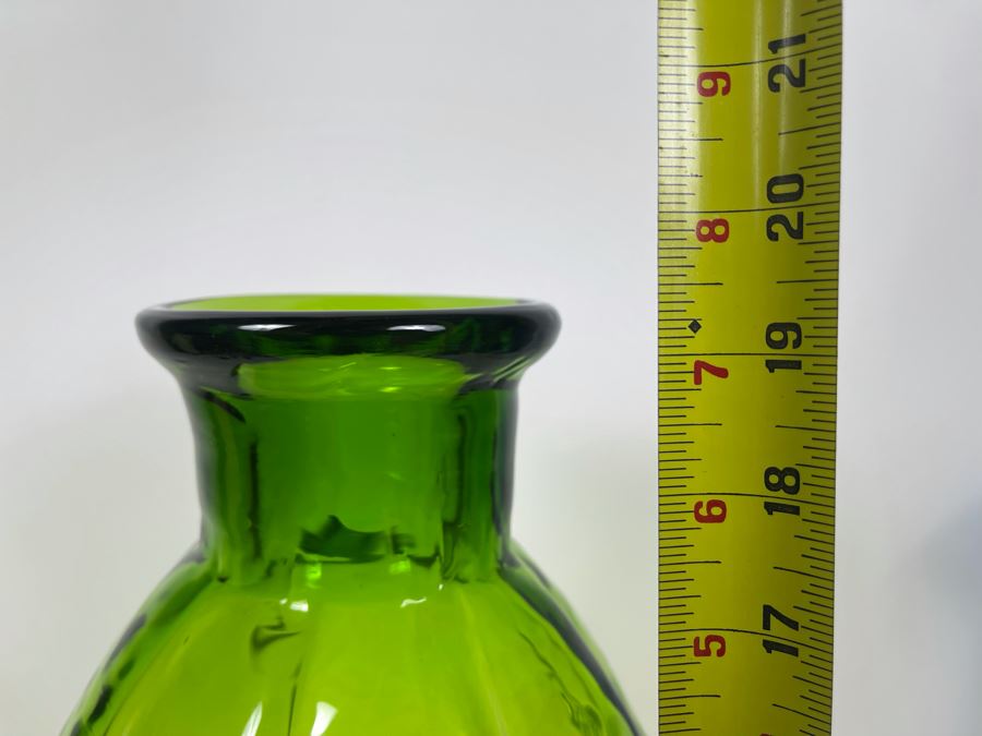 Large Blenko Green Glass Jar Vase 19.5H [Photo 5]