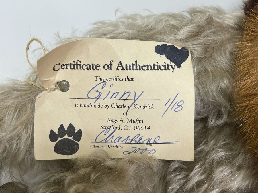 Signed Handmade Charlene Kendrick Jointed Teddy Bear Rags A. Muffin [Photo 4]