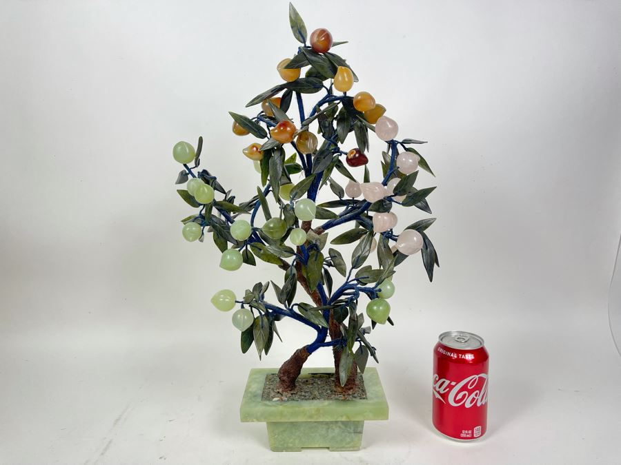 Vintage Jade / Rose Quartz Tree 20H [Photo 1]