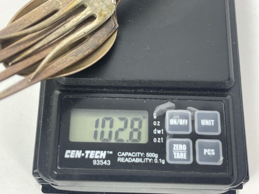 Sterling Silver Forks, Spoons, Serving Pieces, Candle Snuffer - Total Sterling Silver Weight 261g [Photo 13]