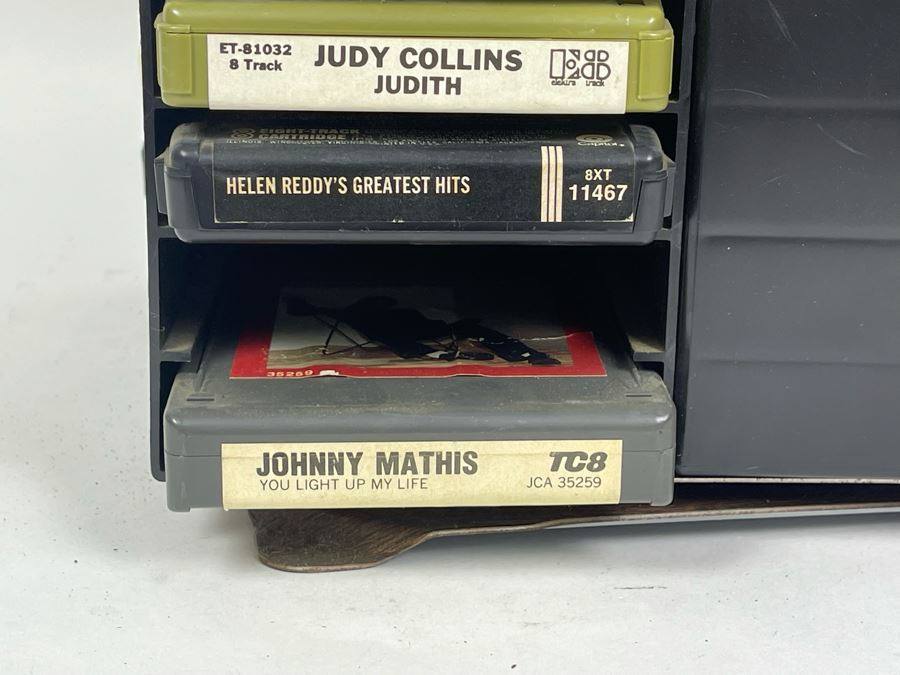 Vintage 8-Track Cartridge Tapes With Revolving Tape Holder Includes Rolling Stones, Fleetwood Mac Rumours, Elvis, Elton John, Saturday Night Fever - See Photos 10.5W X 14H [Photo 8]