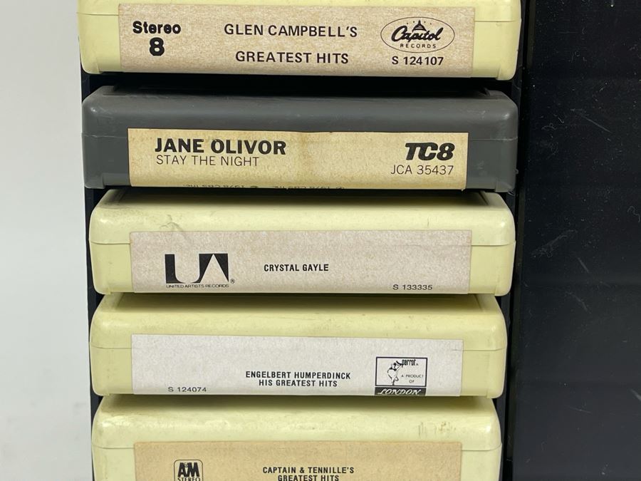 Vintage 8-Track Cartridge Tapes With Revolving Tape Holder Includes Rolling Stones, Fleetwood Mac Rumours, Elvis, Elton John, Saturday Night Fever - See Photos 10.5W X 14H [Photo 10]