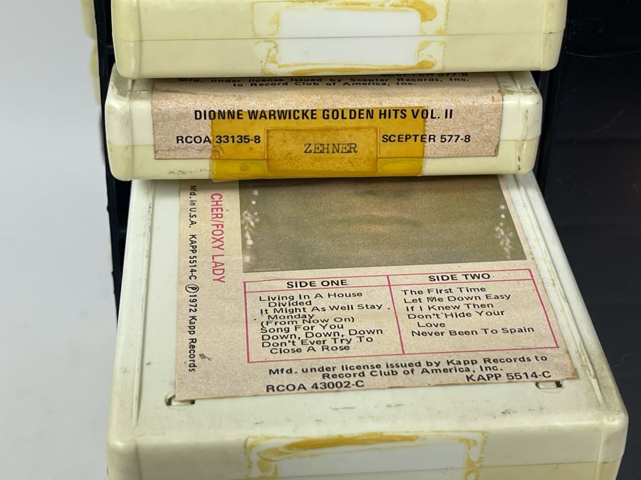 Vintage 8-Track Cartridge Tapes With Revolving Tape Holder Includes Rolling Stones, Fleetwood Mac Rumours, Elvis, Elton John, Saturday Night Fever - See Photos 10.5W X 14H [Photo 13]