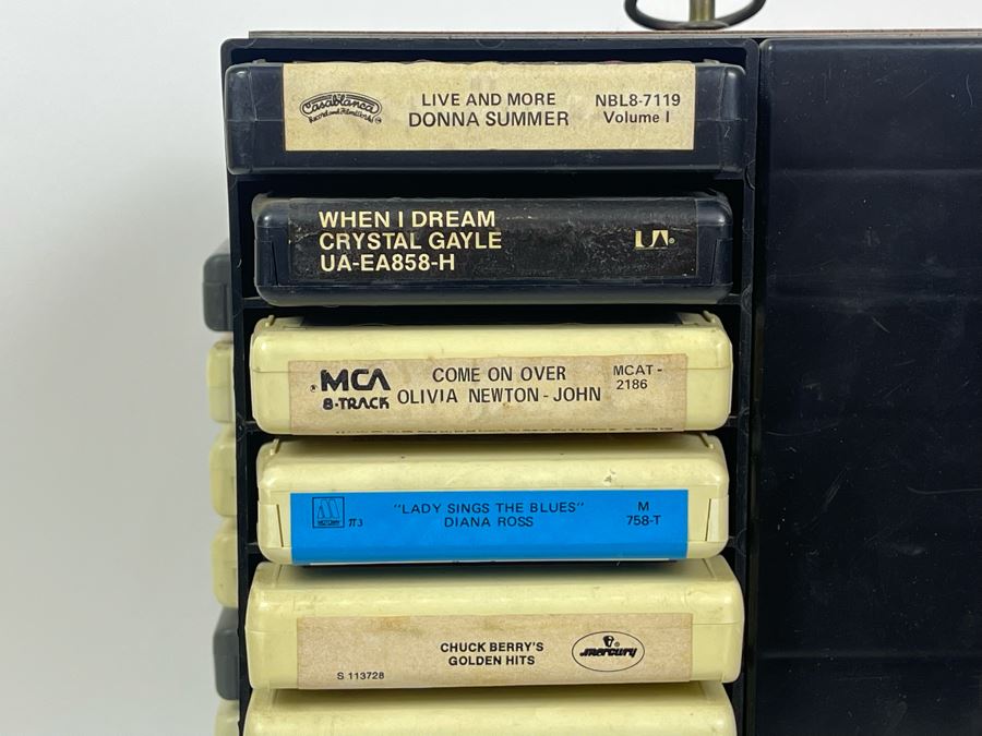 Vintage 8-Track Cartridge Tapes With Revolving Tape Holder Includes Rolling Stones, Fleetwood Mac Rumours, Elvis, Elton John, Saturday Night Fever - See Photos 10.5W X 14H [Photo 6]
