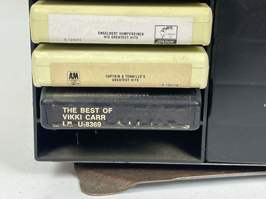 Vintage 8-Track Cartridge Tapes With Revolving Tape Holder Includes Rolling Stones, Fleetwood Mac Rumours, Elvis, Elton John, Saturday Night Fever - See Photos 10.5W X 14H [Photo 11]