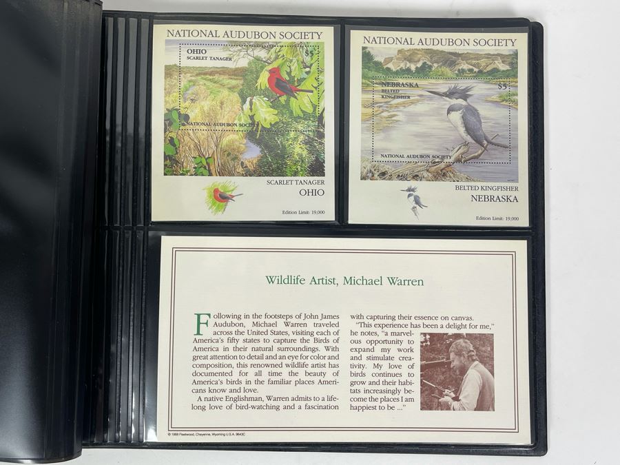 Limited Edition Large Format Mint Stamps Collection From National Audubon Society Birds Of All 50 States $5 Stamps Based On Wildlife Artist Michael Warren - 11 X 10 See Photos [Photo 6]