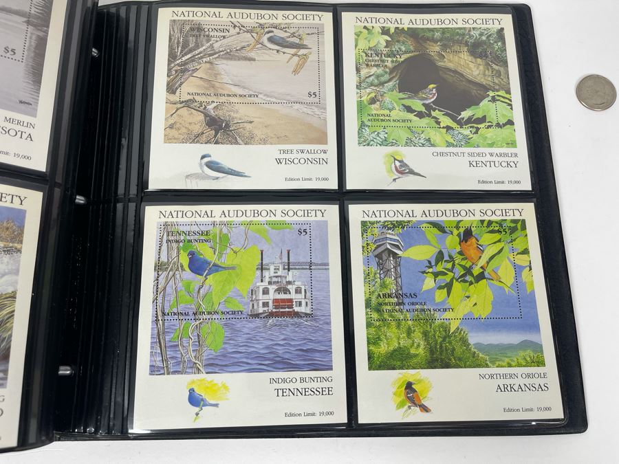 Limited Edition Large Format Mint Stamps Collection From National Audubon Society Birds Of All 50 States $5 Stamps Based On Wildlife Artist Michael Warren - 11 X 10 See Photos [Photo 13]