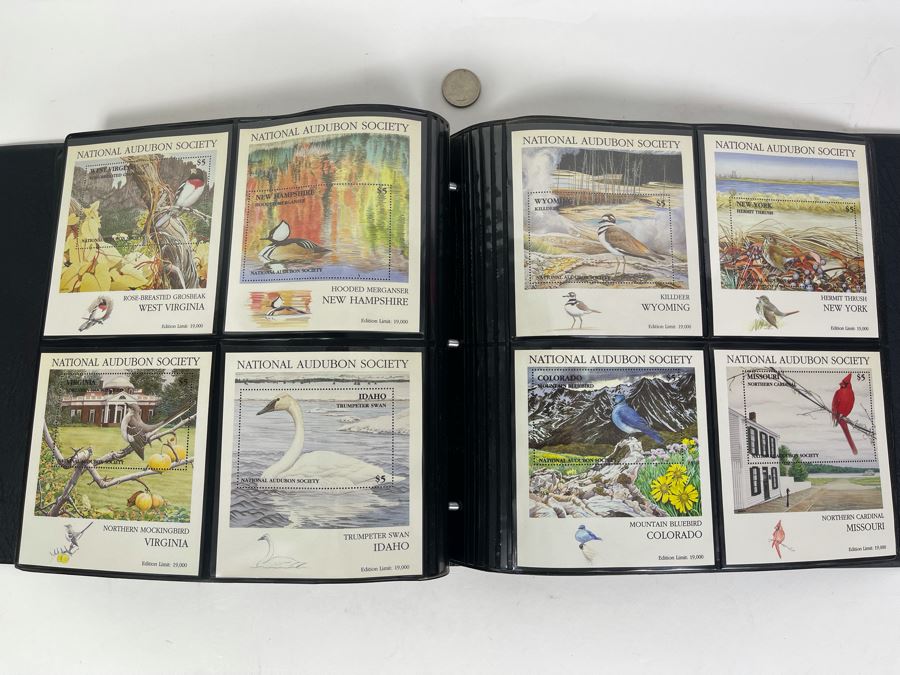 Limited Edition Large Format Mint Stamps Collection From National Audubon Society Birds Of All 50 States $5 Stamps Based On Wildlife Artist Michael Warren - 11 X 10 See Photos [Photo 2]