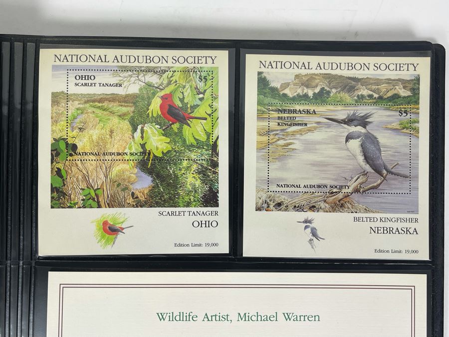 Limited Edition Large Format Mint Stamps Collection From National Audubon Society Birds Of All 50 States $5 Stamps Based On Wildlife Artist Michael Warren - 11 X 10 See Photos [Photo 8]