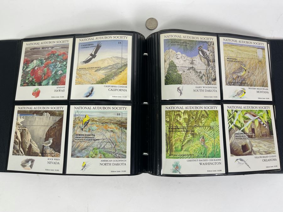 Limited Edition Large Format Mint Stamps Collection From National Audubon Society Birds Of All 50 States $5 Stamps Based On Wildlife Artist Michael Warren - 11 X 10 See Photos [Photo 1]