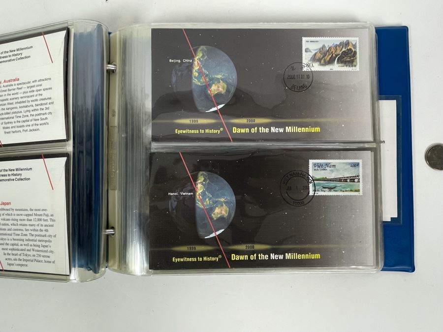 Dawn Of The New Millennium Commemorative First Day Stamp Covers January 1, 2000 In Presentation Binder - See Photos [Photo 8]