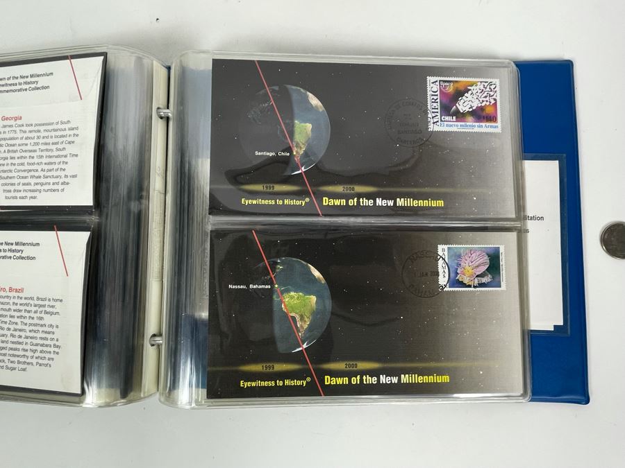 Dawn Of The New Millennium Commemorative First Day Stamp Covers January 1, 2000 In Presentation Binder - See Photos [Photo 14]