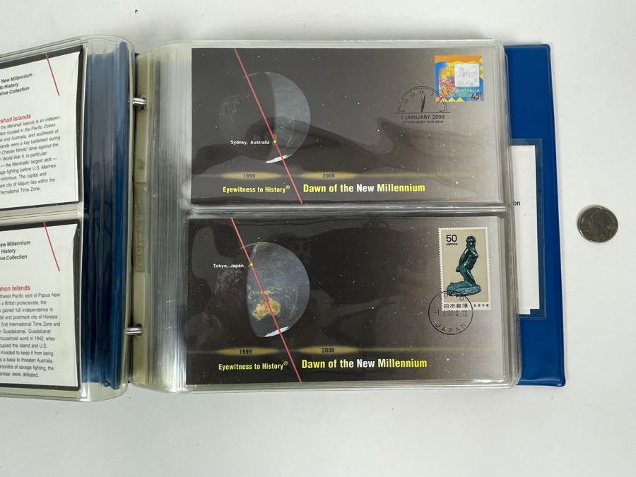 Dawn Of The New Millennium Commemorative First Day Stamp Covers January 1, 2000 In Presentation Binder - See Photos [Photo 7]