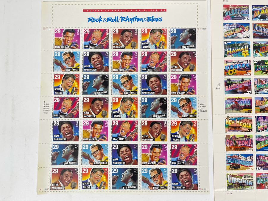Mint Stamps Sheets: Rock & Roll / Rhythm & Blues Set And Greetings From 50 States Set [Photo 2]