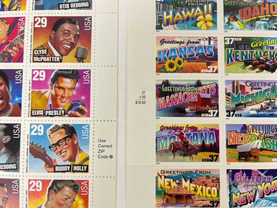 Mint Stamps Sheets: Rock & Roll / Rhythm & Blues Set And Greetings From 50 States Set [Photo 5]