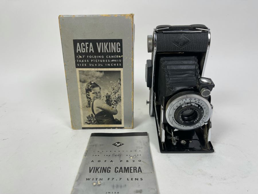 Vintage Agfa Viking Bellows Folding Camera With Original Box And Manual [Photo 3]