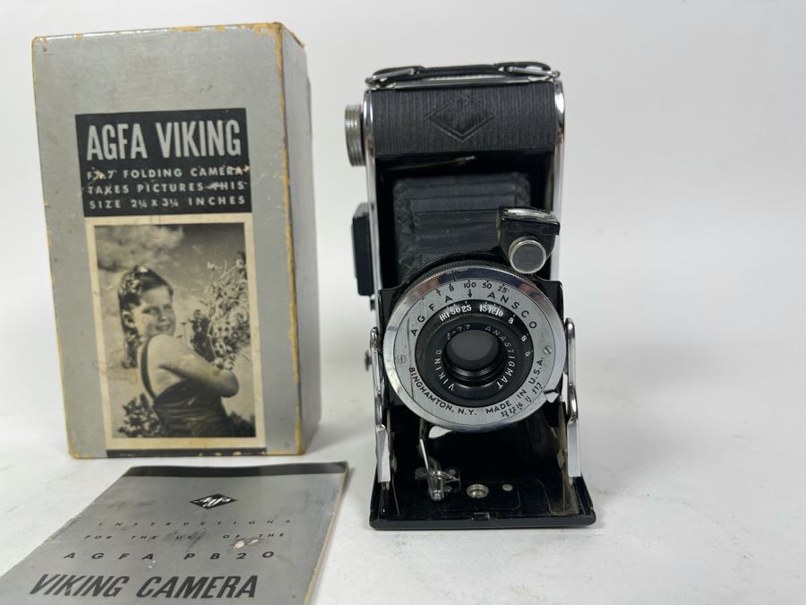 Vintage Agfa Viking Bellows Folding Camera With Original Box And Manual [Photo 4]