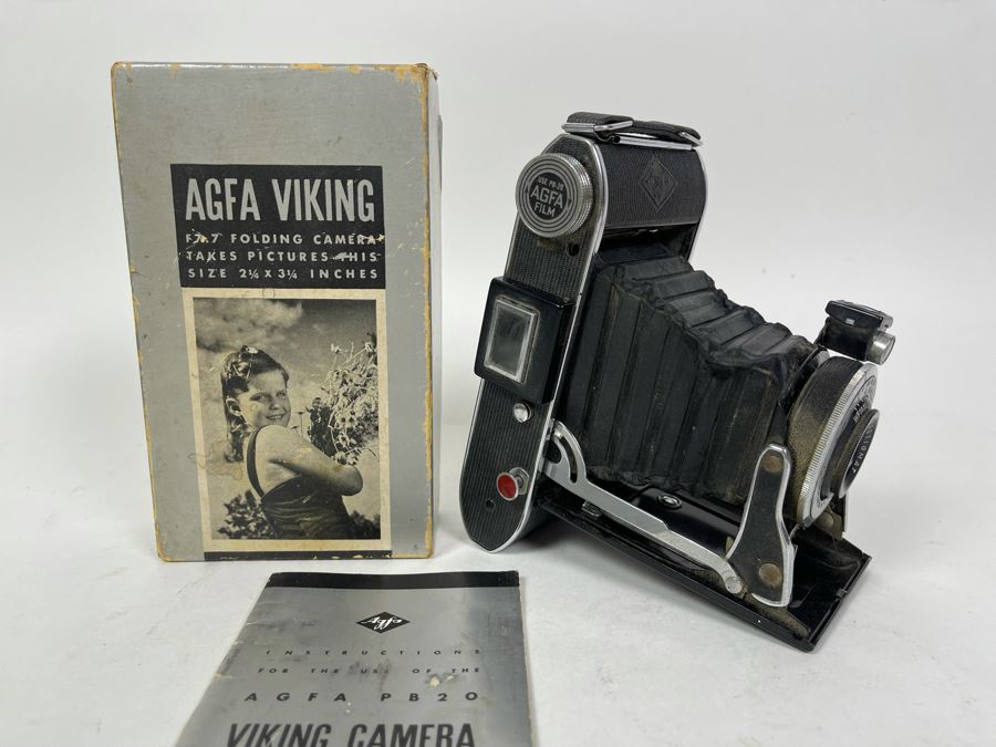 Vintage Agfa Viking Bellows Folding Camera With Original Box And Manual [Photo 2]