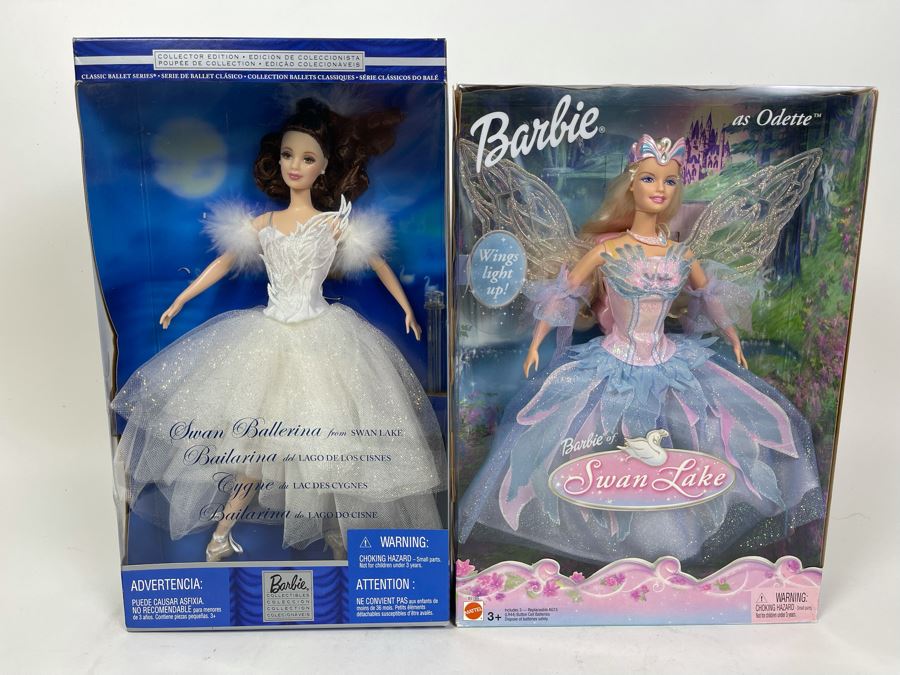 Pair Of New In Box Barbie Swan Lake Dolls