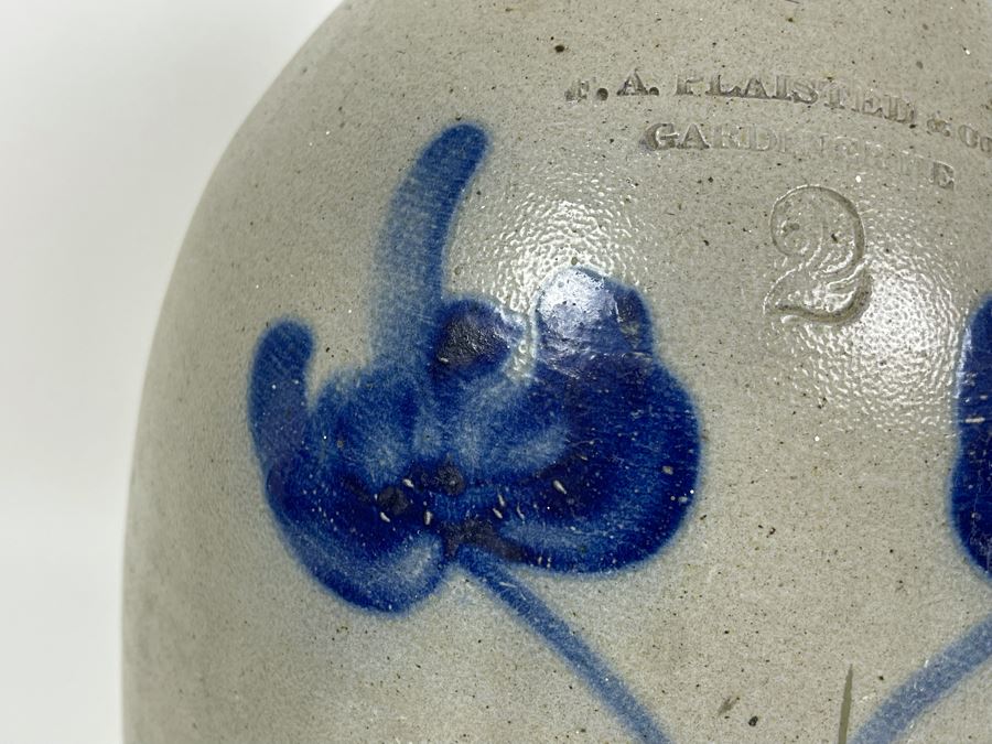 Vintage F.A. Plaisted & Co Gardiner, ME Stoneware #2 Jug 14H [Photo 5]