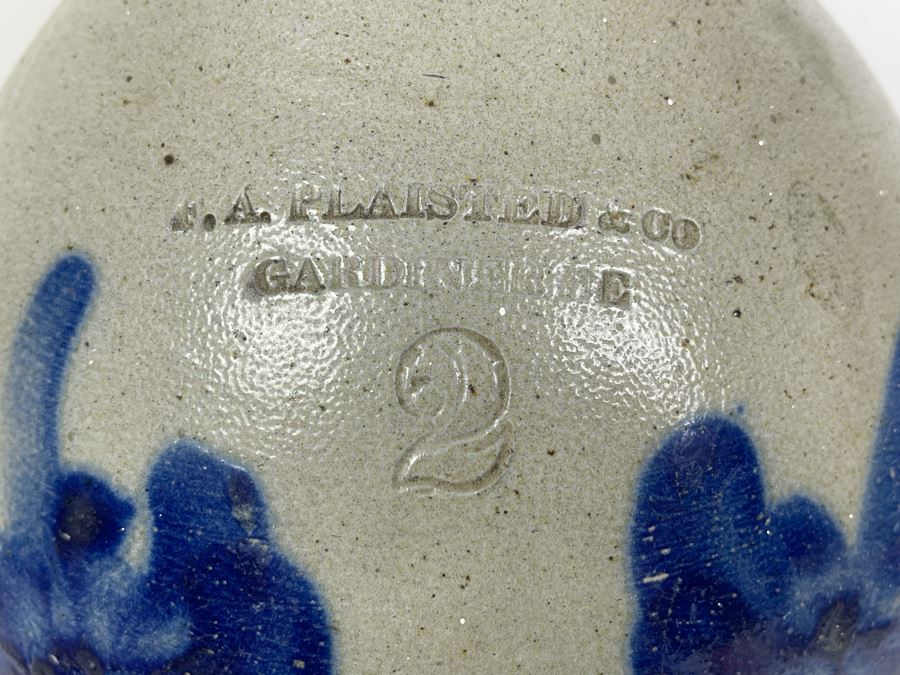 Vintage F.A. Plaisted & Co Gardiner, ME Stoneware #2 Jug 14H [Photo 3]