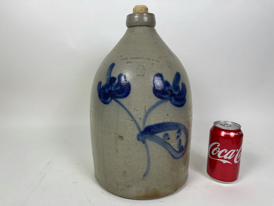 Vintage F.A. Plaisted & Co Gardiner, ME Stoneware #2 Jug 14H [Photo 2]