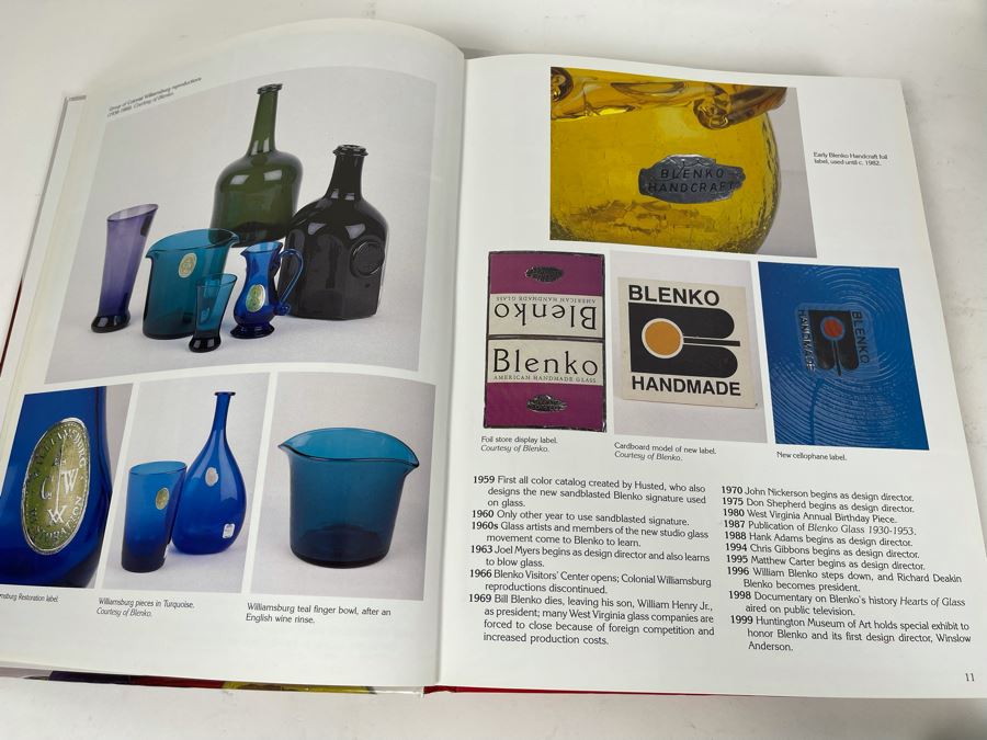 Collection Of Four Blenko Glass Collector's Books And Green Blenko Glass Jar 8H [Photo 10]