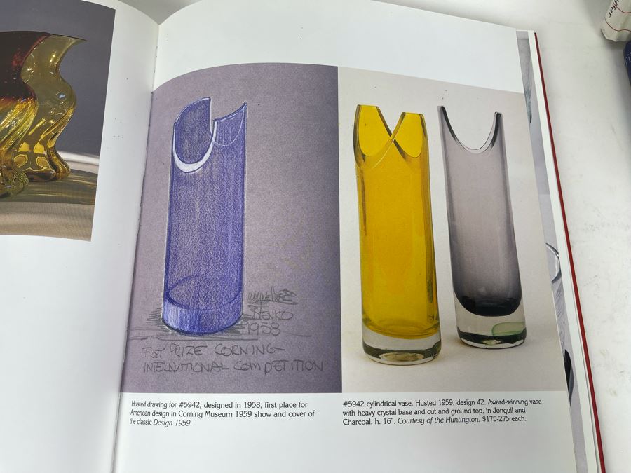 Collection Of Four Blenko Glass Collector's Books And Green Blenko Glass Jar 8H [Photo 13]