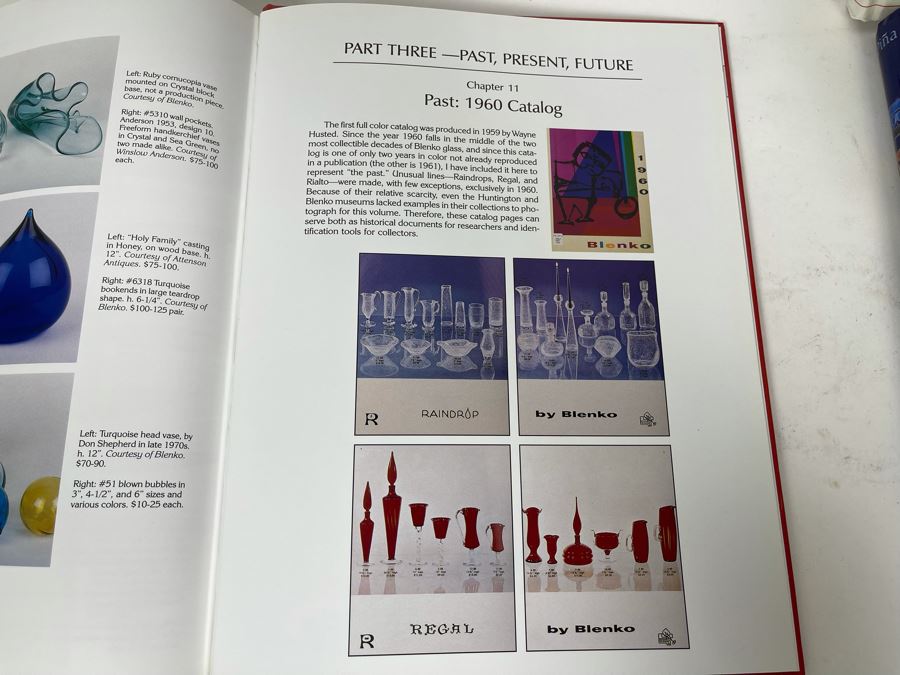 Collection Of Four Blenko Glass Collector's Books And Green Blenko Glass Jar 8H [Photo 14]