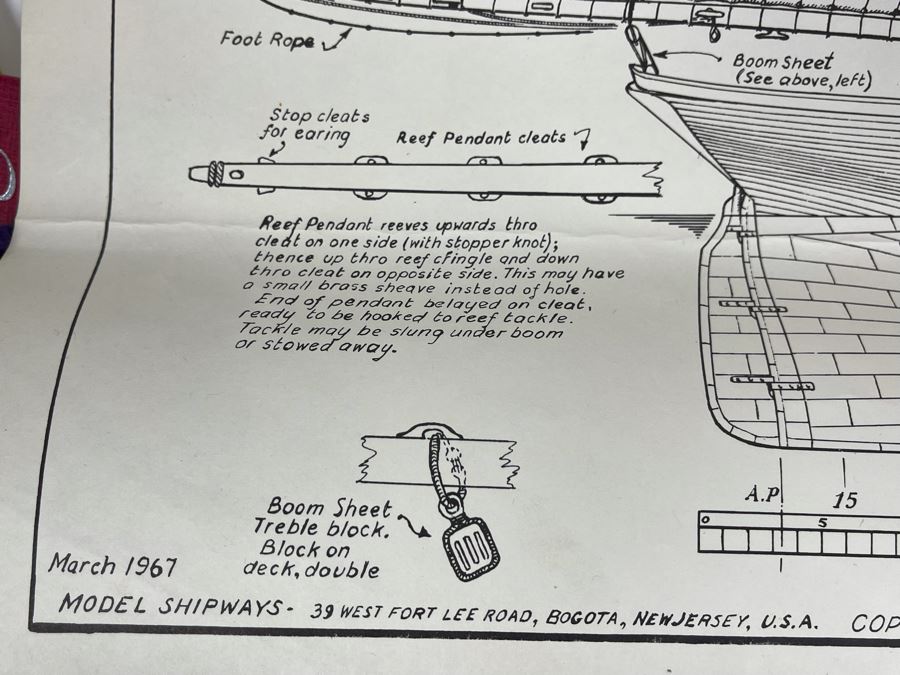 Vintage 1967 Model Shipways Partially Built Model With Plans And Original Box Schooner Yacht 'America' 1851 (Uncertain If Complete) [Photo 13]