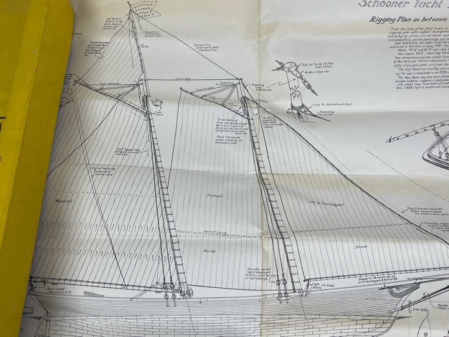 Vintage 1967 Model Shipways Partially Built Model With Plans And Original Box Schooner Yacht 'America' 1851 (Uncertain If Complete) [Photo 12]