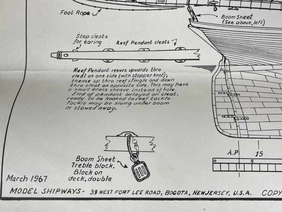 Vintage 1967 Model Shipways Partially Built Model With Plans And Original Box Schooner Yacht 'America' 1851 (Uncertain If Complete) [Photo 14]