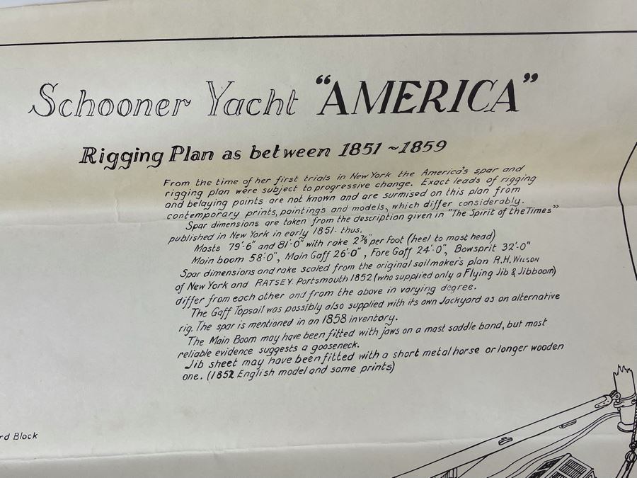 Vintage 1967 Model Shipways Partially Built Model With Plans And Original Box Schooner Yacht 'America' 1851 (Uncertain If Complete) [Photo 10]