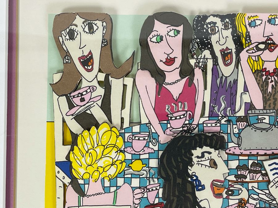 James Rizzi (1950-2011) American Pop Artist Framed Limited Edition 3-D Serigraph Titled 'Tea Party' Signed 139 Of 350 1990 With Certificate Of Authenticity 8.5 X 10.5 Estimate $1,000-$2,900 [Photo 9]