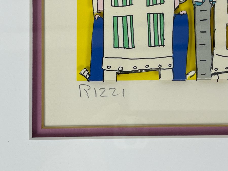 James Rizzi (1950-2011) American Pop Artist Framed Limited Edition 3-D Serigraph Titled 'Tea Party' Signed 139 Of 350 1990 With Certificate Of Authenticity 8.5 X 10.5 Estimate $1,000-$2,900 [Photo 5]