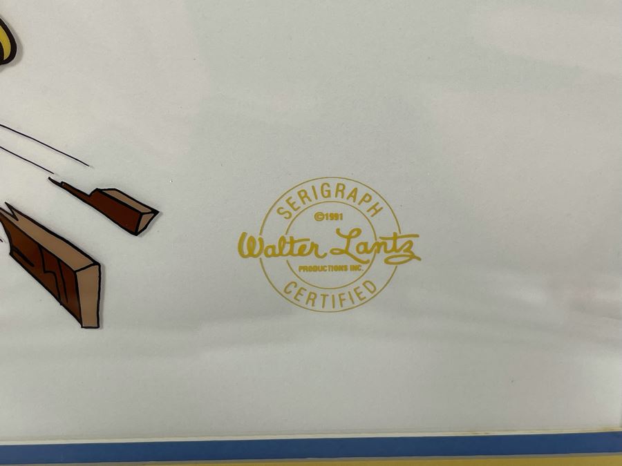 Framed Limited Edition Fine Art Serigraph Cel Created From Original Art In The Walter Lantz Archives Titled 'Ha-Ha-Ha-Haa-Ha!' Woody Woodpecker With COA 13.5 X 9.5 [Photo 4]