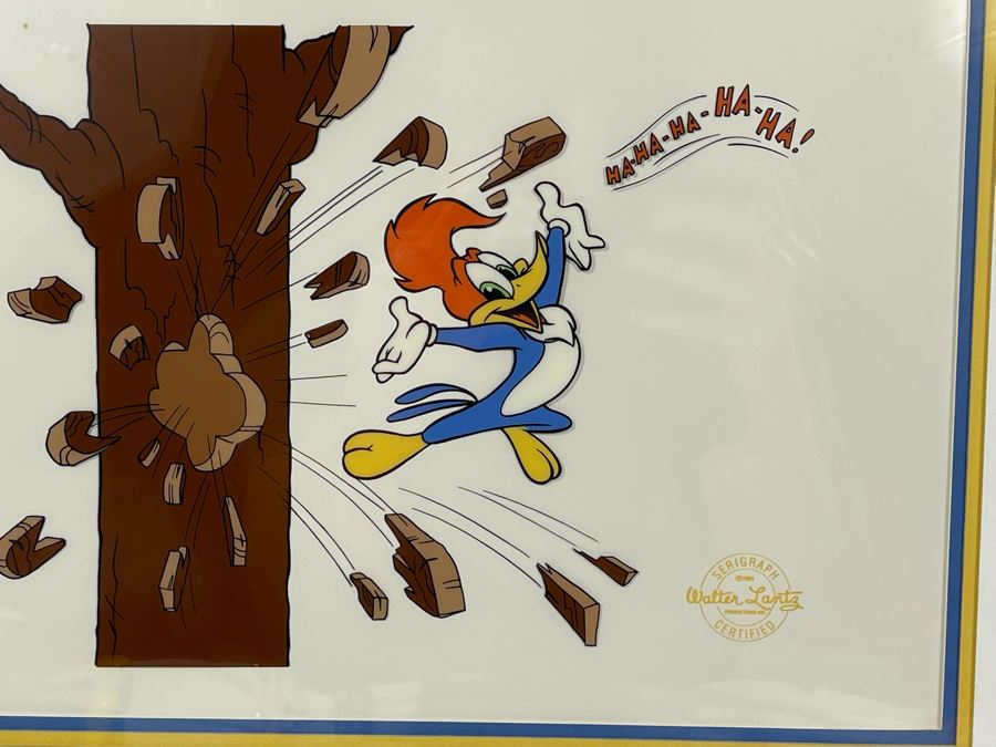 Framed Limited Edition Fine Art Serigraph Cel Created From Original Art In The Walter Lantz Archives Titled 'Ha-Ha-Ha-Haa-Ha!' Woody Woodpecker With COA 13.5 X 9.5 [Photo 3]