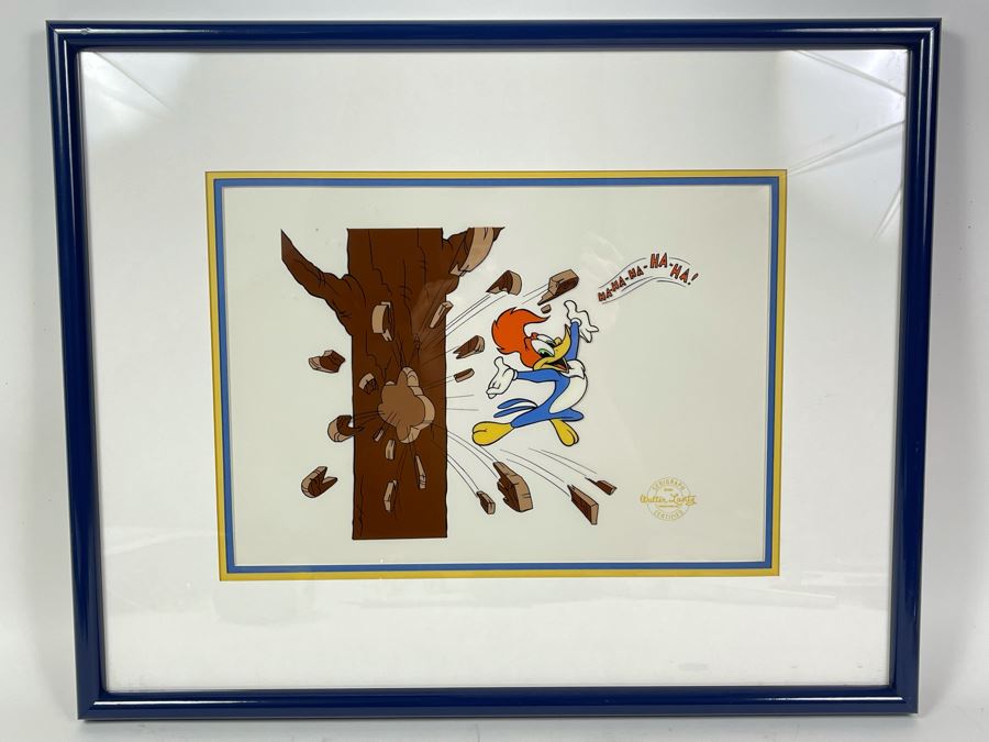 Framed Limited Edition Fine Art Serigraph Cel Created From Original Art In The Walter Lantz Archives Titled 'Ha-Ha-Ha-Haa-Ha!' Woody Woodpecker With COA 13.5 X 9.5 [Photo 1]