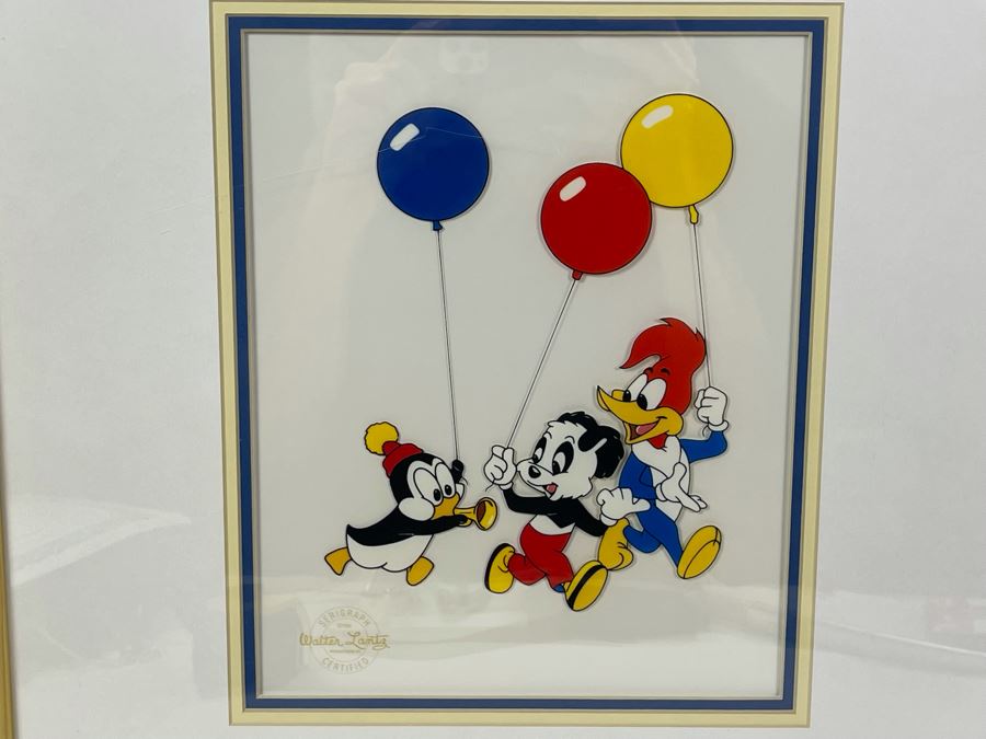 Framed Limited Edition Fine Art Serigraph Cel Created From Original Art In The Walter Lantz Archives Titled 'Party Pals' Woody Woodpecker, Chilly Willy And Andy Panda With COA 8 X 10.5 [Photo 3]